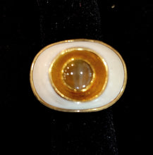 Load image into Gallery viewer, ring with Chrysoberyl Cat's Eye and Mammoth by michael zobel