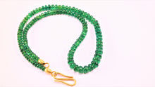 Load image into Gallery viewer, deep green colored tsavorite necklace with handmade gold clasp