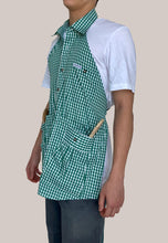 Load image into Gallery viewer, re-purposed men&#39;s shirt apron by caren shen
