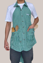 Load image into Gallery viewer, re-purposed men&#39;s shirt apron by caren shen
