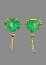 Load image into Gallery viewer, SOLD - Prof. Michael Zobel Emerald Carving Original Earrings (michael.zobel-heritage)

