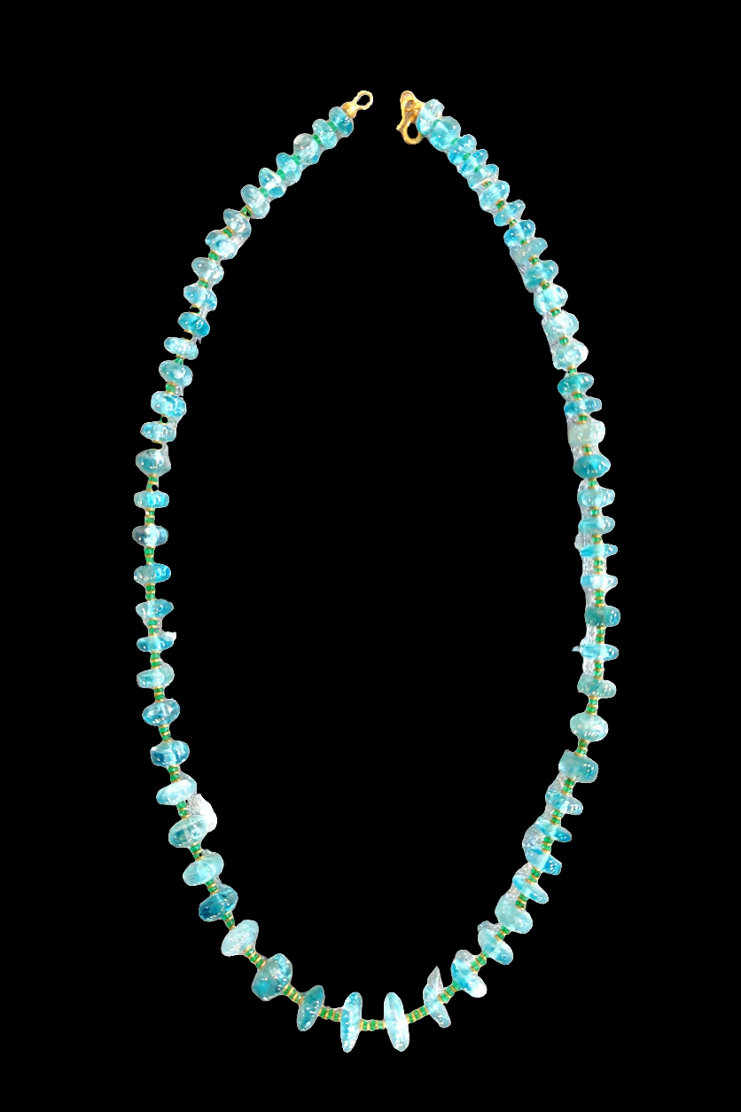 Originator Michael Zobel Original Necklace with Natural Blue Zircon