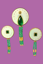 Load image into Gallery viewer, Set of Pendant &amp; Earrings with Shells and Emeralds - Michael Zobel Heritage Collection
