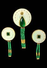 Load image into Gallery viewer, Set of Pendant &amp; Earrings with Shells and Emeralds - Michael Zobel Heritage Collection
