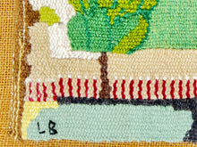 Load image into Gallery viewer, Vintage Swedish Tapestry 1983 by Luna Bylander – Handwoven Textile Art "SOLBO" Manor House, Signed 40x30 cm

