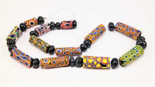 Load image into Gallery viewer, Venetian Millefiori Beads with Sapphire
